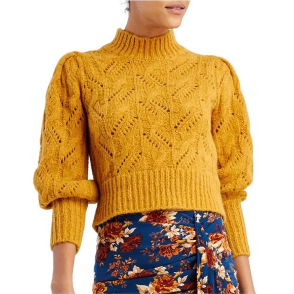 Veronica Beard Wilden Loose Cable Knit Sweater in Gold Size Small - Picture 1 of 13